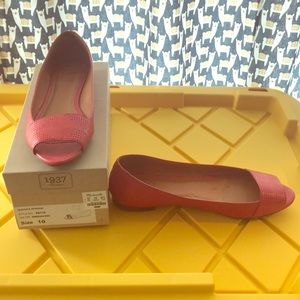 Women’s red leather flats - size 10